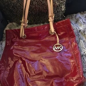 Michael Kors Red Patent Leather Big Tote